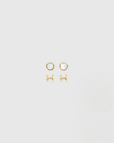 G4 Gold Mother of Pearl Tuxedo Studs