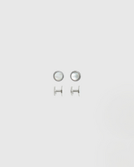 S4 Silver Mother of Pearl Tuxedo Studs