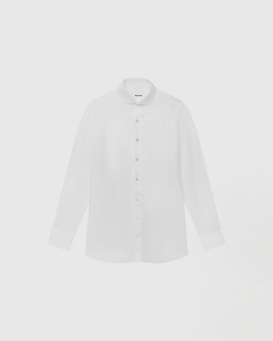 Freer White Linen Tuxedo Shirt