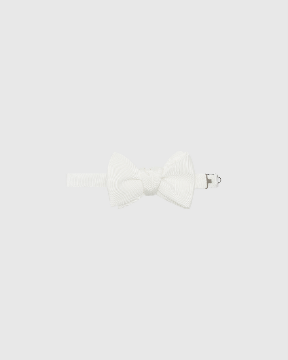 Ford White Silk Grosgrain Butterfly Bowtie