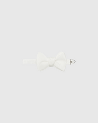 Ford White Silk Grosgrain Butterfly Bowtie