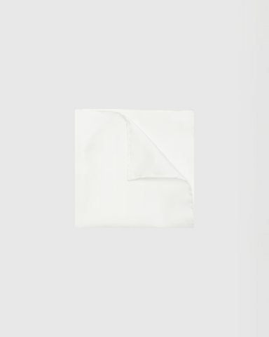 White Silk Pocket Square