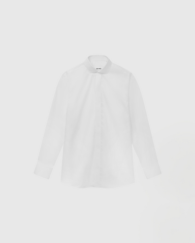 Vete White Cotton Tuxedo Shirt